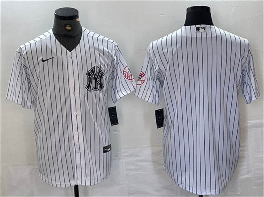 Men's White New York Yankees Blank Cool Base Stitched Baseball Jersey